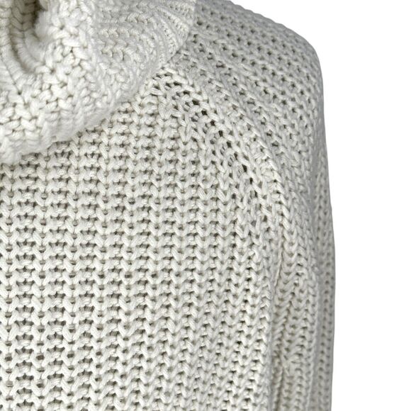 Haven Well Within Chunky Knitted Sweater Women’s Large White Funnel Neck Cotton - Picture 3 of 10